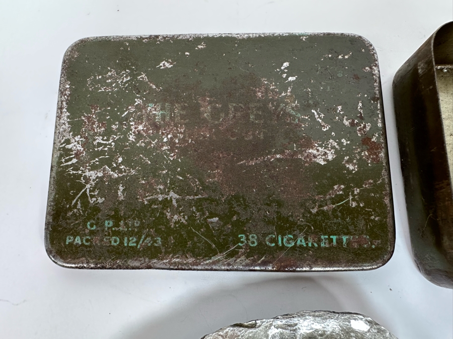 Old Metal Cigarette Tin Box With Pair Of Mica Silicate Minerals [Photo 5]