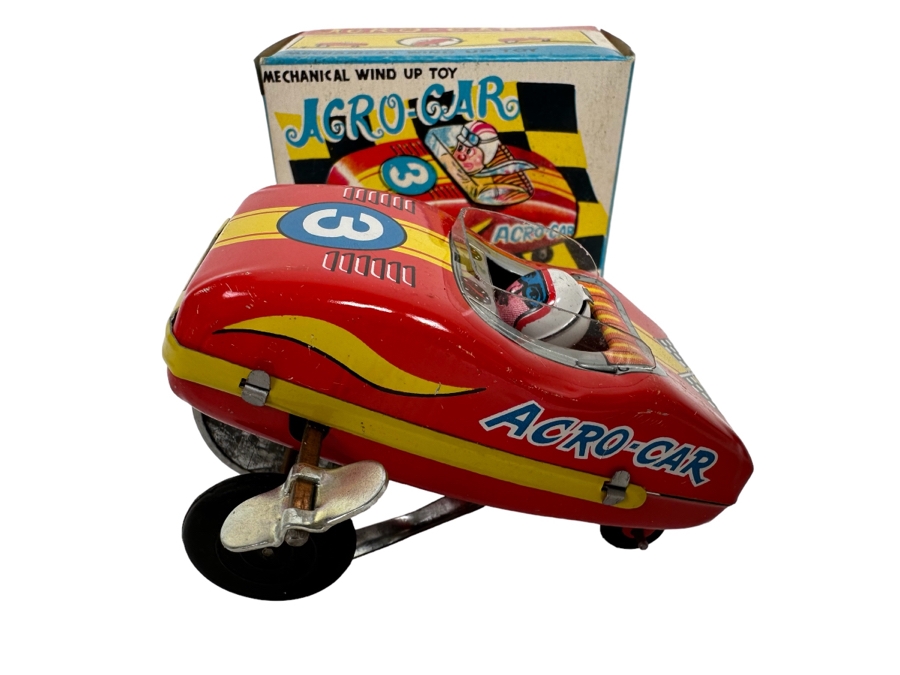 New Old Stock Acro-Car Mechanical Wind Up Toy Made In Japan With Original Box [Photo 1]