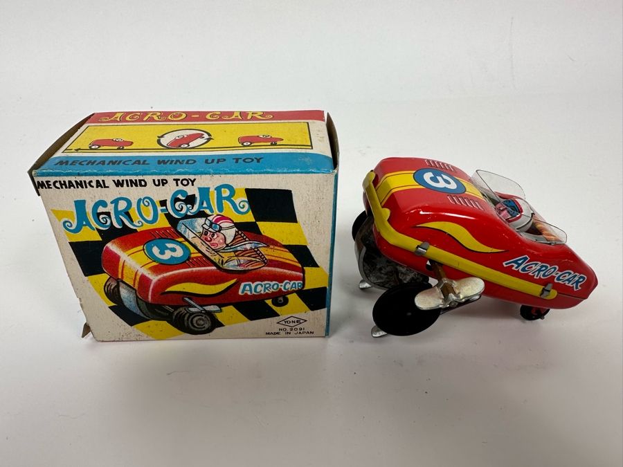 New Old Stock Acro-Car Mechanical Wind Up Toy Made In Japan With Original Box [Photo 2]