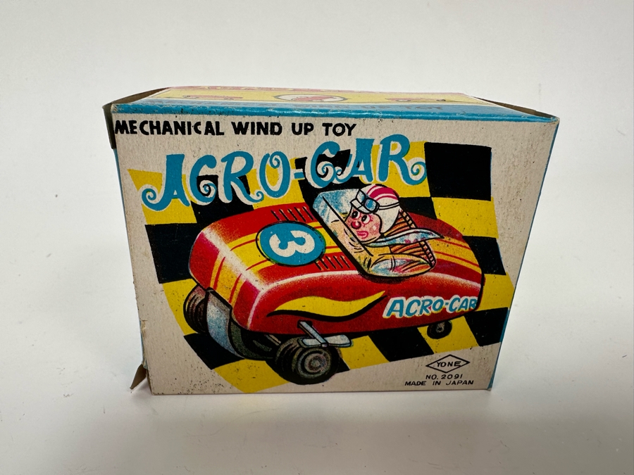 New Old Stock Acro-Car Mechanical Wind Up Toy Made In Japan With