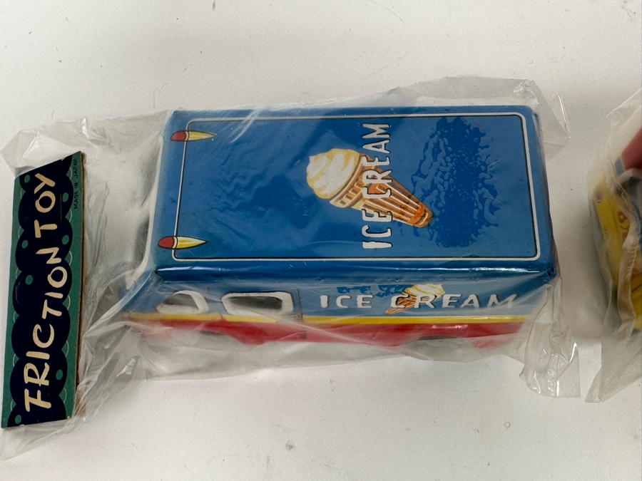 Pair Of Sealed Friction Toys Ice Cream Delivery Van And Bread & Cake Delivery Van Made In Japan [Photo 5]
