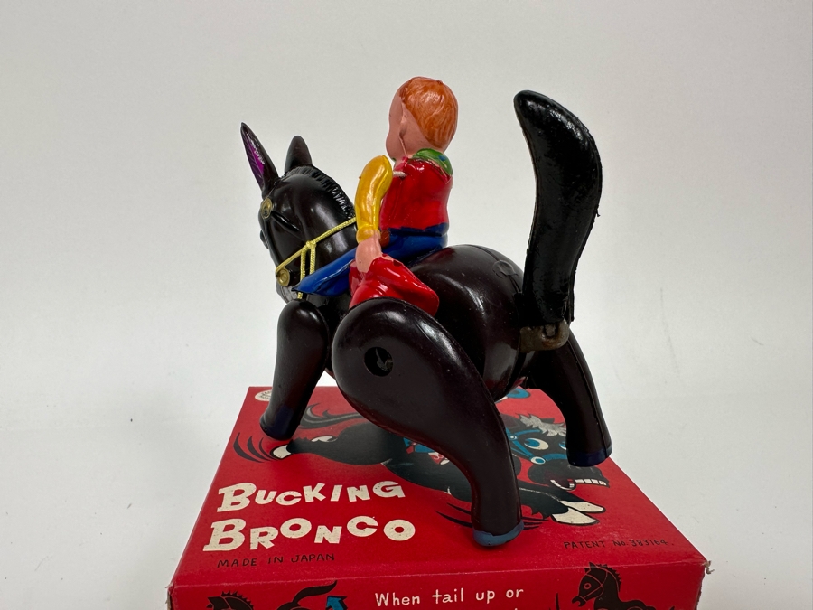 Bucking Bronco Mechanical Celluloid Toy With Original Box Made In Japan Modern Toys Not Working [Photo 8]