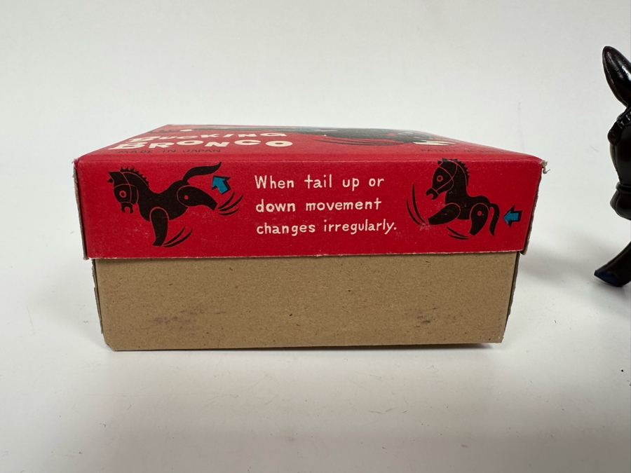 Bucking Bronco Mechanical Celluloid Toy With Original Box Made In Japan Modern Toys Not Working [Photo 6]
