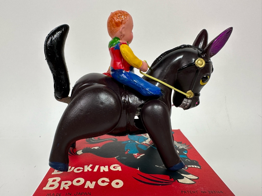 Bucking Bronco Mechanical Celluloid Toy With Original Box Made In Japan Modern Toys Not Working [Photo 10]