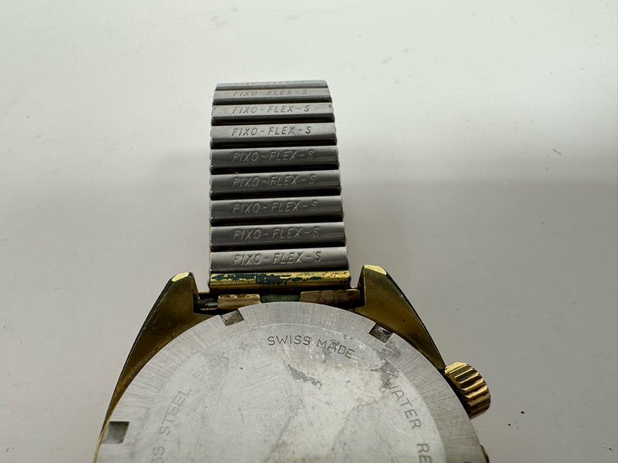 Vintage Carl F. Bucherer Swiss Made Automatic Alarm Watch Working With Chipped Glass Dial [Photo 10]