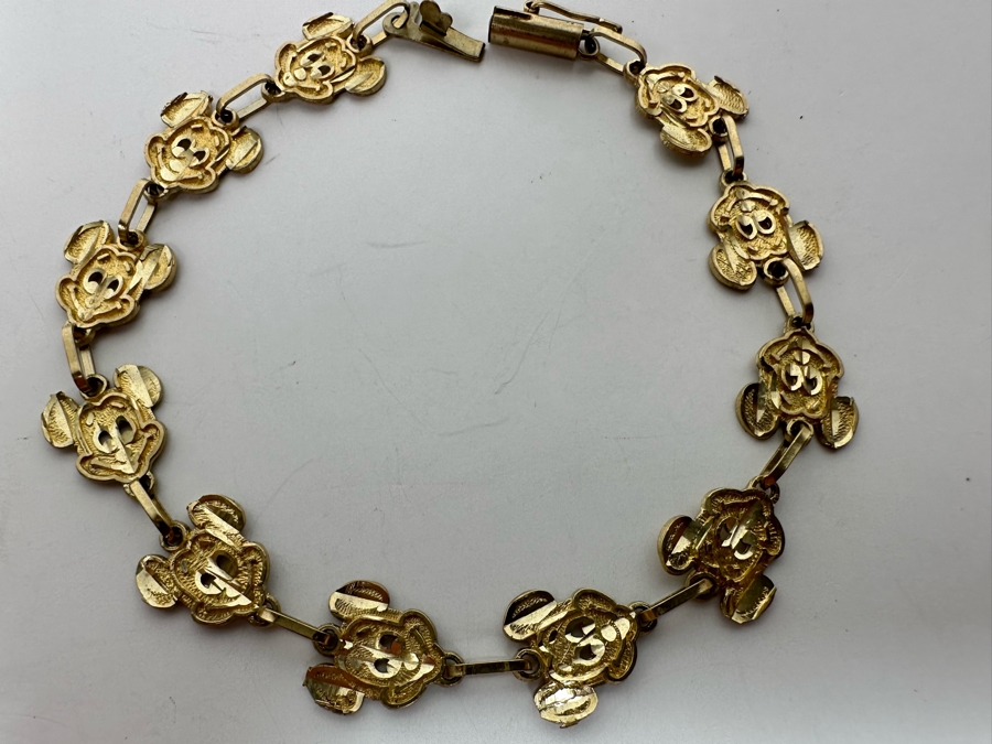 10K Gold Walt Disney's Mickey Mouse Bracelet 7.5L 4g [Photo 4]