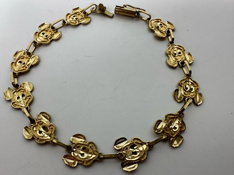 10K Gold Walt Disney's Mickey Mouse Bracelet 7.5L 4g [Photo 3]