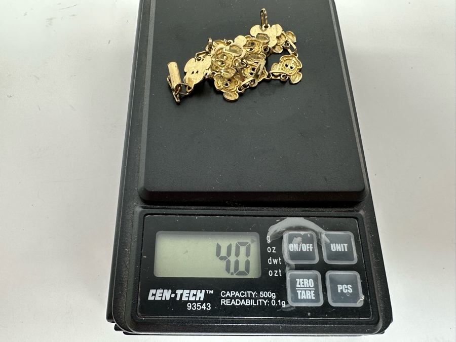 10K Gold Walt Disney's Mickey Mouse Bracelet 7.5L 4g [Photo 10]