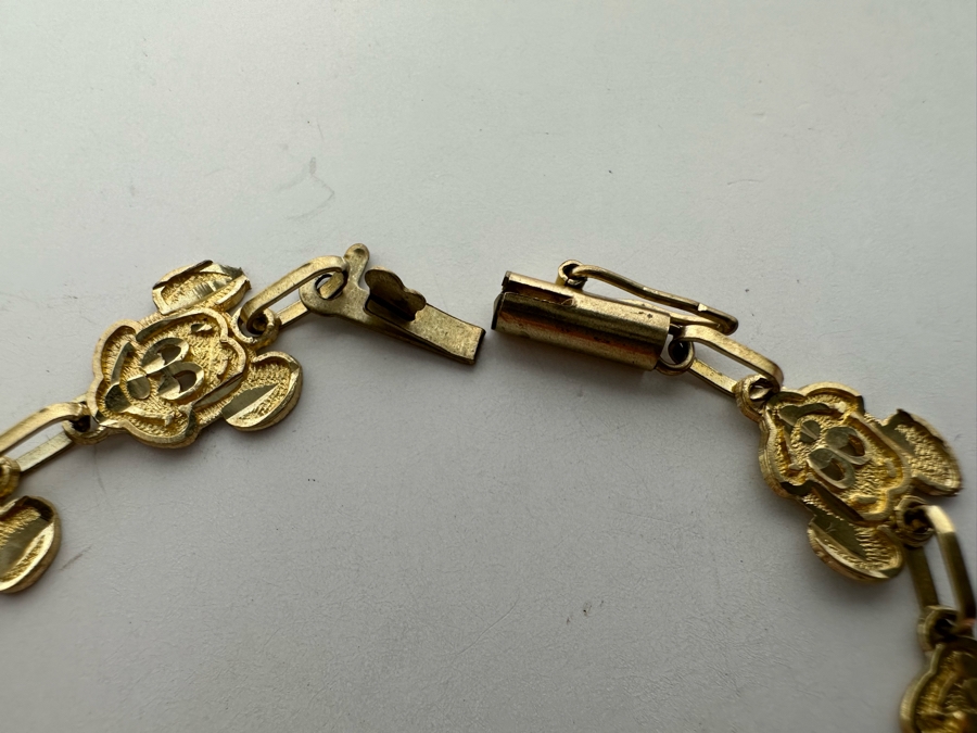 10K Gold Walt Disney's Mickey Mouse Bracelet 7.5L 4g [Photo 6]
