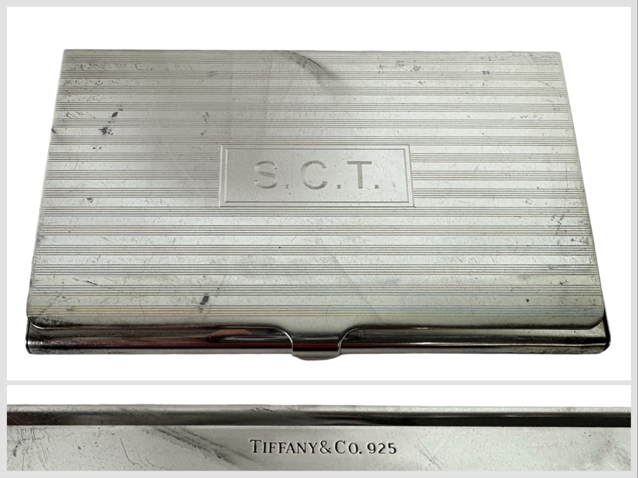 Tiffany & Co Sterling Silver Business Card Holder Case 57.7g