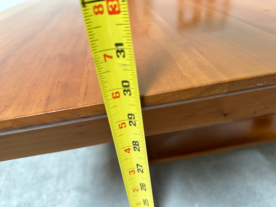 Amish Solid Cherry Wood Dining Table 60 X 42 X 29.5 With Two Built In 12' Leaves And Four Dining Chairs (2 Are Armchairs) Comes Up Table Pads By Canal Dover Furniture Midvale Ohio [Photo 23]