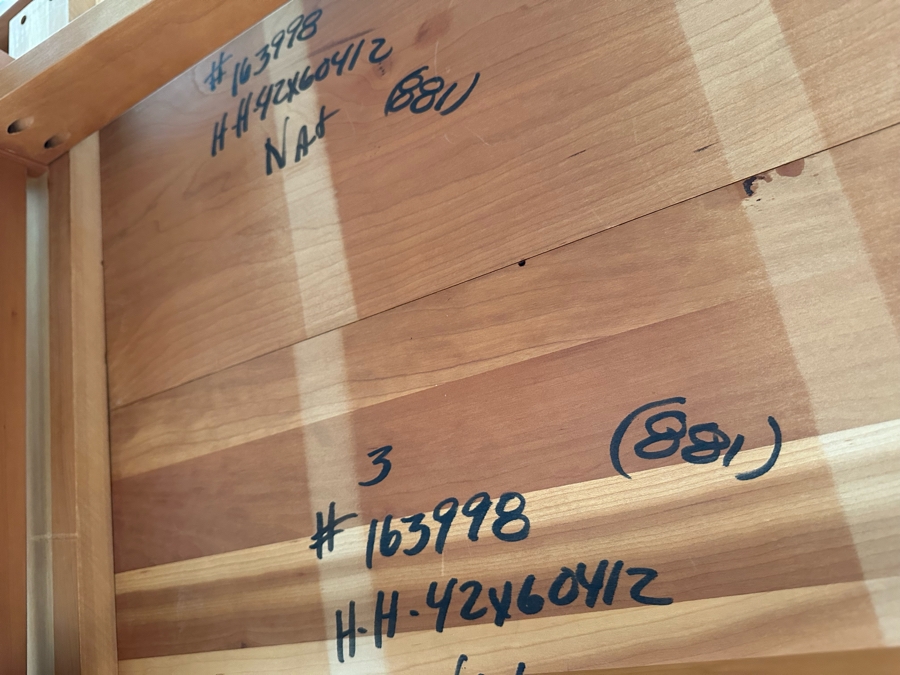 Amish Solid Cherry Wood Dining Table 60 X 42 X 29.5 With Two Built In 12' Leaves And Four Dining Chairs (2 Are Armchairs) Comes Up Table Pads By Canal Dover Furniture Midvale Ohio [Photo 12]