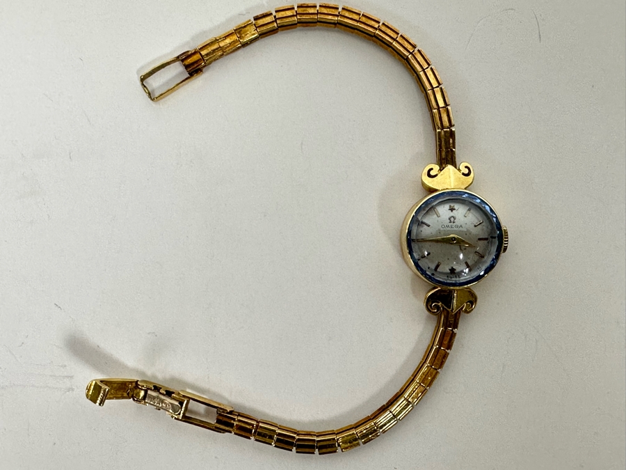 Vintage 14K Gold Omega Ladies Watch With 14K Gold Watch Band Working 15.6g [Photo 4]