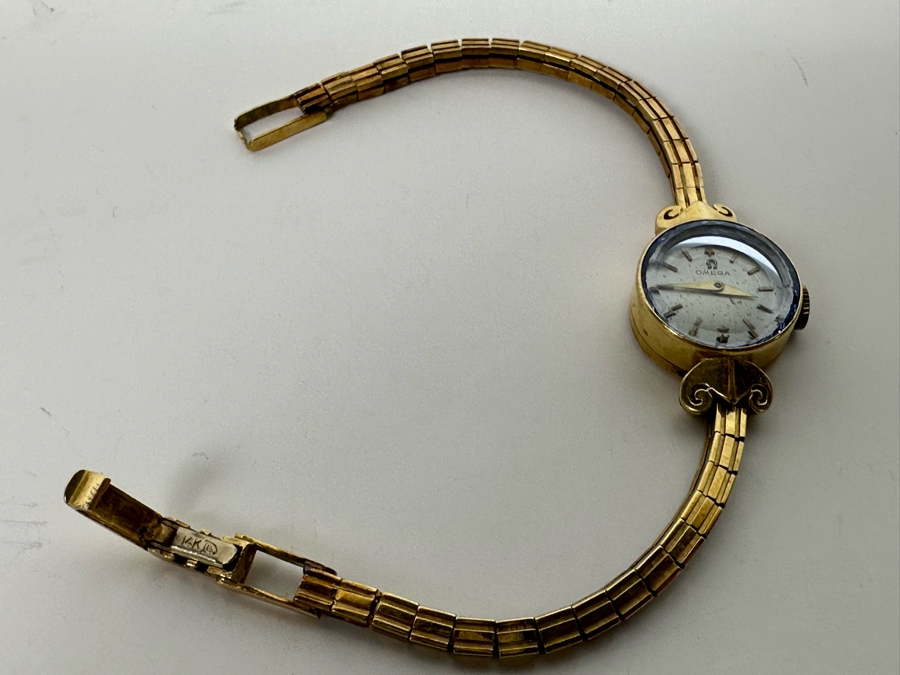 Vintage 14K Gold Omega Ladies Watch With 14K Gold Watch Band Working 15.6g [Photo 6]