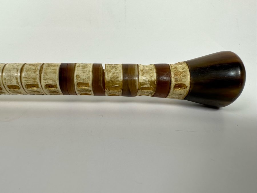 Vintage Shark Vertebrae Horn Handle Cane 34L [Photo 8]