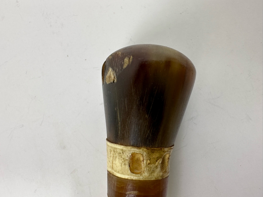 Vintage Shark Vertebrae Horn Handle Cane 34L [Photo 11]