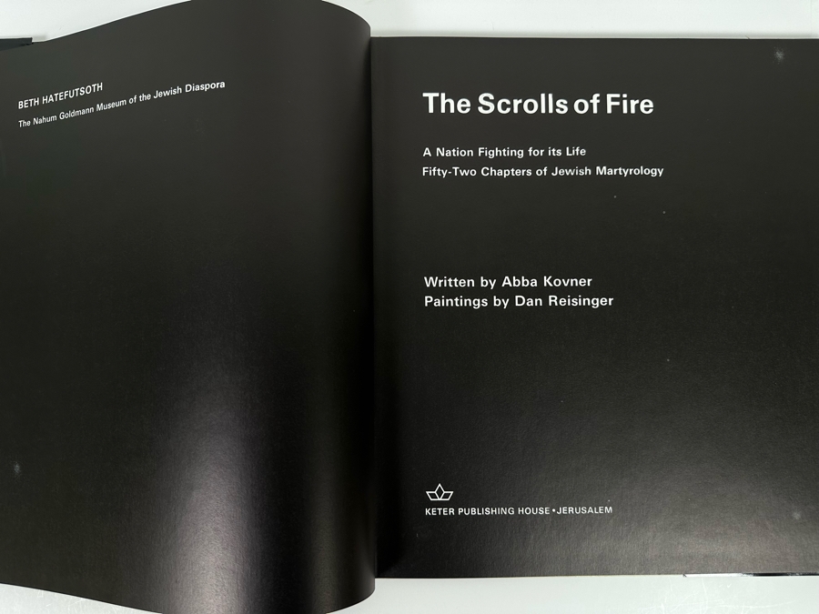 Hardcover Book Scrolls Of Fire: A Nation Fighting For Its Life 52 Chapters Of Jewish Martyrology By Abba Kovner, Paintings By Dan Reisinger [Photo 6]
