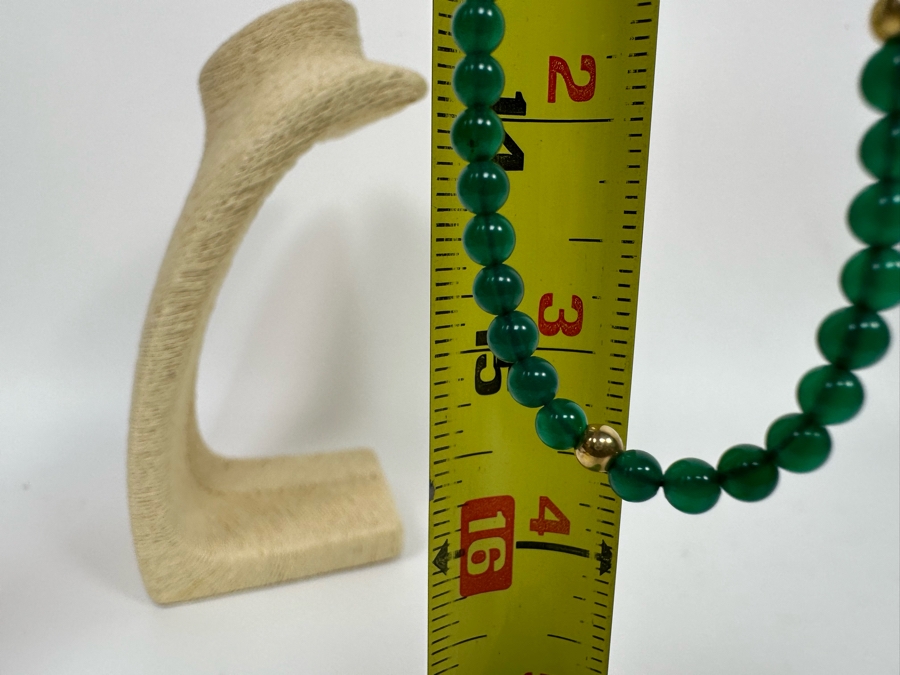 Chrysoprase And Gold Beaded 32' Necklace [Photo 8]