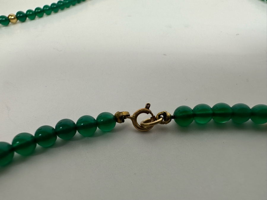 Chrysoprase And Gold Beaded 32' Necklace [Photo 6]