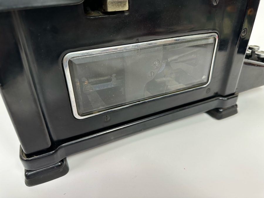 Antique Metal ROYAL Typewriter In Excellent Condition With Side Glass Panels And Original Cover 15W X 16D X 9.5H [Photo 15]