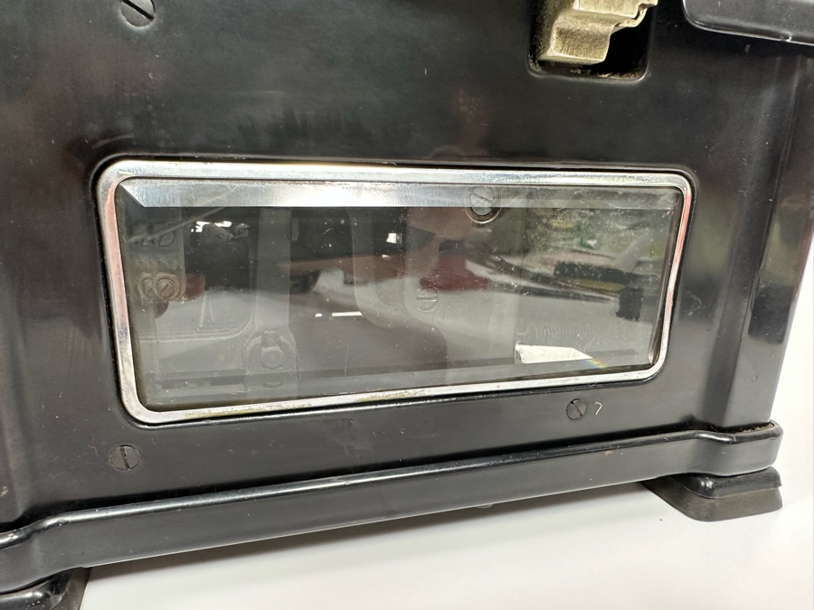 Antique Metal ROYAL Typewriter In Excellent Condition With Side Glass Panels And Original Cover 15W X 16D X 9.5H [Photo 11]