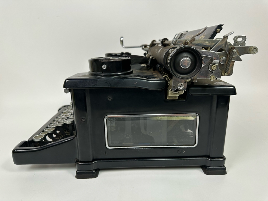Antique Metal ROYAL Typewriter In Excellent Condition With Side Glass Panels And Original Cover 15W X 16D X 9.5H [Photo 12]