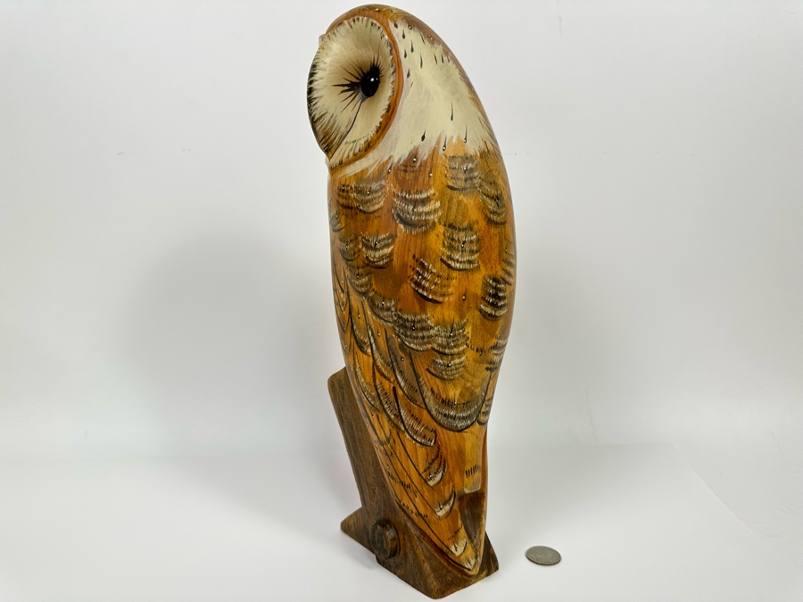 Carved Wooden Owl By Big Sky Carvers Master's Edition Woodcarving Manhattan, MT Limited Edition 350 Of 1,250 14.5H [Photo 9]