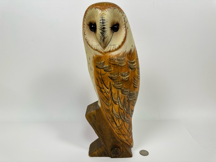 Carved Wooden Owl By Big Sky Carvers Master's Edition Woodcarving Manhattan, MT Limited Edition 350 Of 1,250 14.5H [Photo 5]