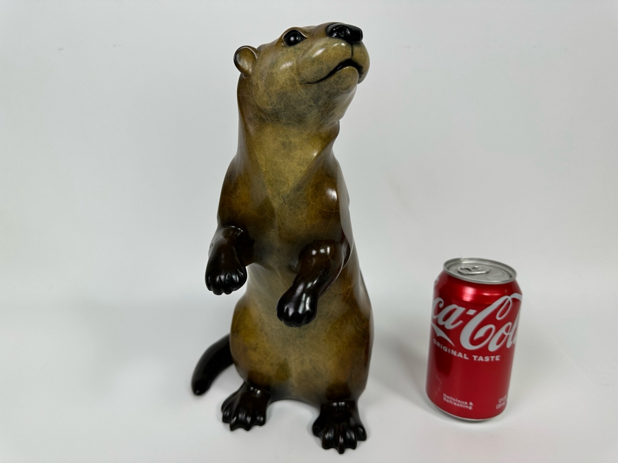 Jacques & Mary Regat (20th Century, Alaska) Signed Bronze Gisselle River Otter Limited Edition 16 Of 75 11.5H X 7W X 8.5D Retails $3,575 [Photo 5]