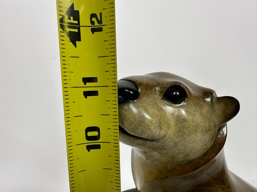 Jacques & Mary Regat (20th Century, Alaska) Signed Bronze Gisselle River Otter Limited Edition 16 Of 75 11.5H X 7W X 8.5D Retails $3,575 [Photo 15]