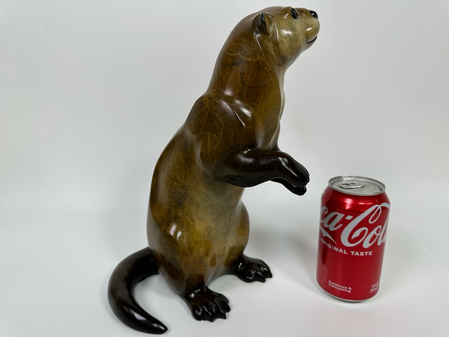Jacques & Mary Regat (20th Century, Alaska) Signed Bronze Gisselle River Otter Limited Edition 16 Of 75 11.5H X 7W X 8.5D Retails $3,575 [Photo 6]