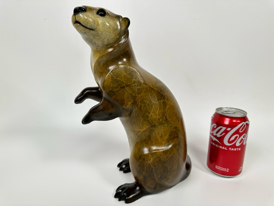 Jacques & Mary Regat (20th Century, Alaska) Signed Bronze Gisselle River Otter Limited Edition 16 Of 75 11.5H X 7W X 8.5D Retails $3,575 [Photo 2]