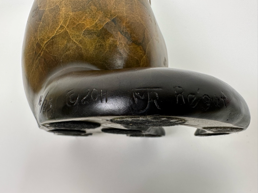 Jacques & Mary Regat (20th Century, Alaska) Signed Bronze Gisselle River Otter Limited Edition 16 Of 75 11.5H X 7W X 8.5D Retails $3,575 [Photo 10]