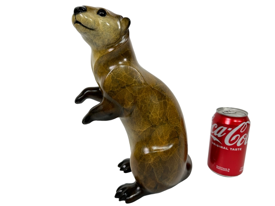 Jacques & Mary Regat (20th Century, Alaska) Signed Bronze Gisselle River Otter Limited Edition 16 Of 75 11.5H X 7W X 8.5D Retails $3,575 [Photo 1]