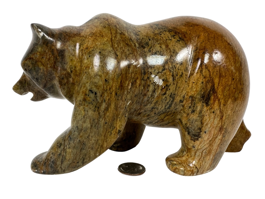 Carved Stone Grizzley Bear 9.5W X 4D X 5H Retails $633