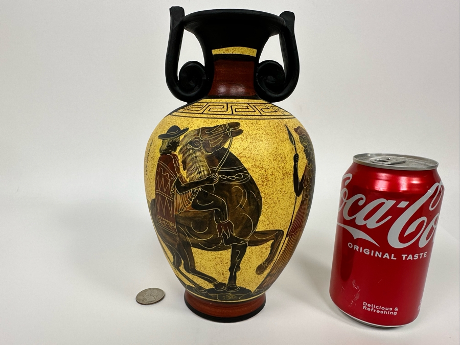 Handmade Greek Ceramic Amphora Jar Vase Vessel 5W X 9H [Photo 11]