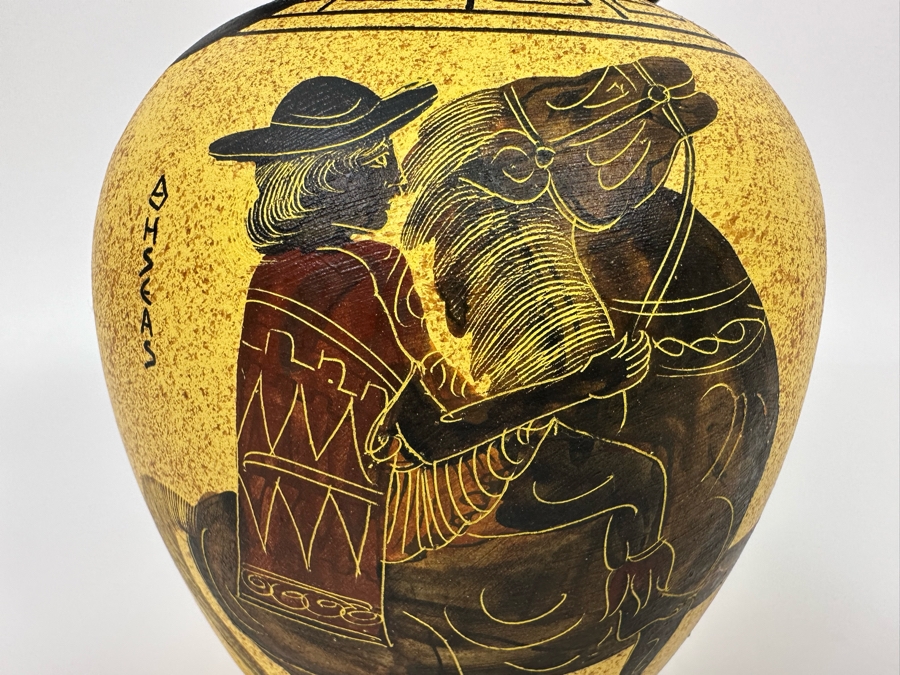 Handmade Greek Ceramic Amphora Jar Vase Vessel 5W X 9H [Photo 4]