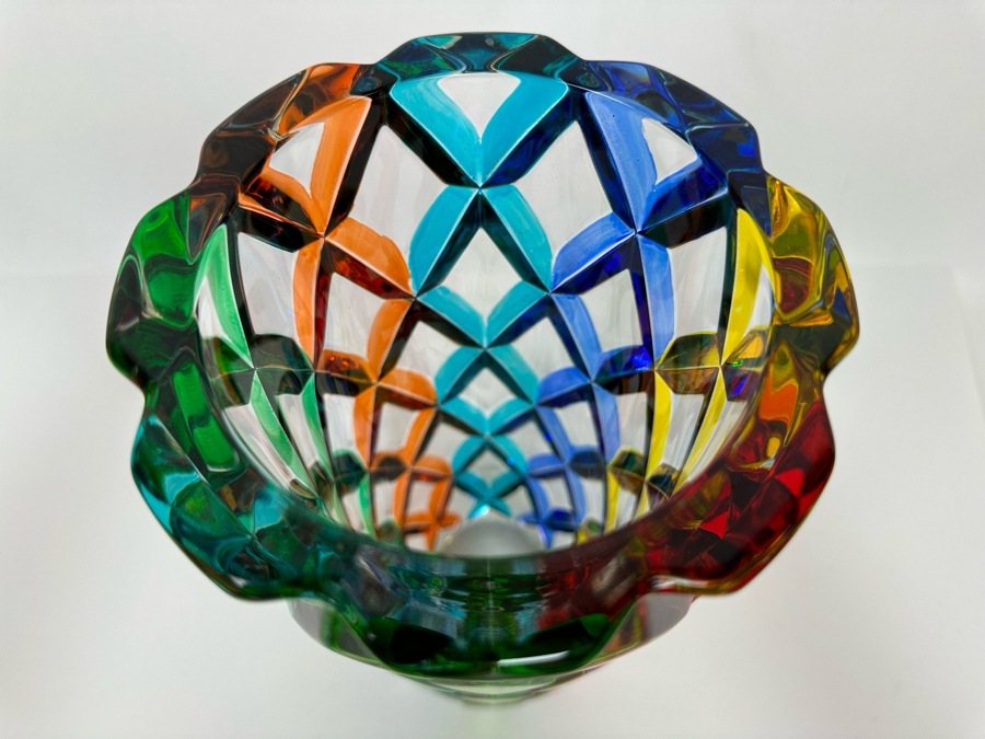 RCR Da Vinci Collection Colorful Italian Crystal Vase 10 3/4H [Photo 8]