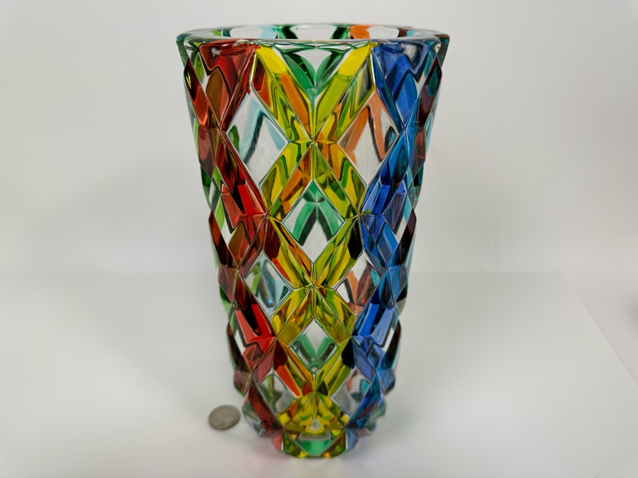 RCR Da Vinci Collection Colorful Italian Crystal Vase 10 3/4H [Photo 4]