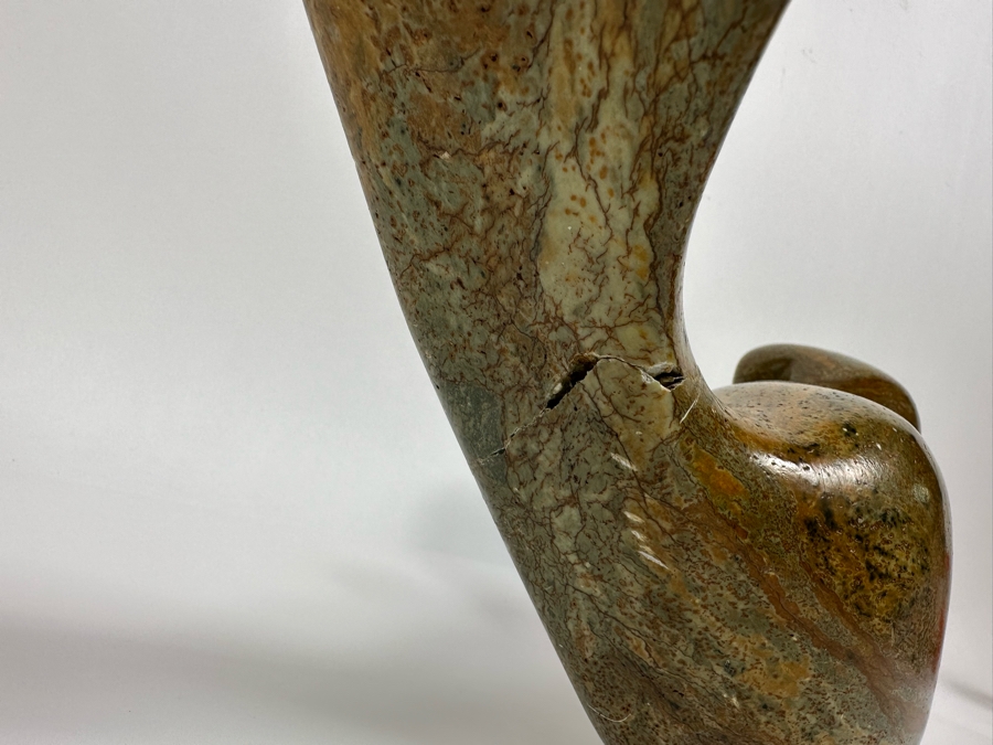 Hand Carved Stone Walrus Sculpture - Tail Has Been Repaired - See Photos 15W X 4D X 6.5H [Photo 11]