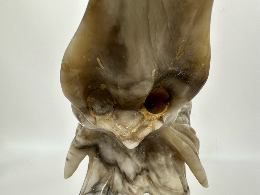 Large Hand Carved Stone Elephant With Trunk Raised Sculpture, Heavy 21W X 9D X 16H [Photo 12]