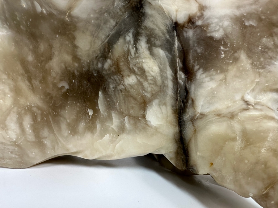 Large Hand Carved Stone Elephant With Trunk Raised Sculpture, Heavy 21W X 9D X 16H [Photo 25]