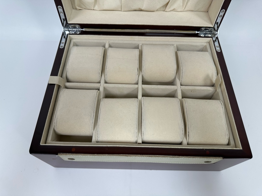 Two-Tier Jewelry Box With Top Watch Display Layer 12W X 9.5D X 6.5H [Photo 5]