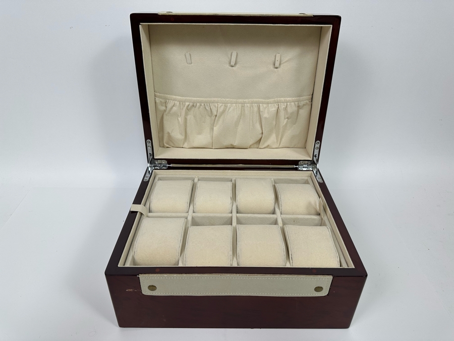 Two-Tier Jewelry Box With Top Watch Display Layer 12W X 9.5D X 6.5H [Photo 3]