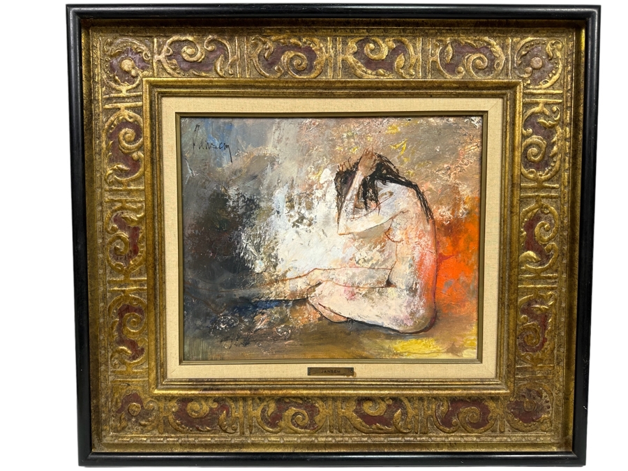 Jean Jansem (1920-2013, France) Original Nude Figure Painting On Canvas 18 X 15 In Signed Period French Frame 29.5 X 26.5 Estimate $6,000-$8,000