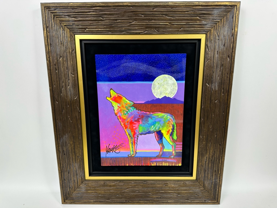 Tim Yanke Four Winds Lone Wolf Limited Edition Print Caldograph Dye Sublimation On Wood Hand Signed By Artist Edition 74 Of 450 11 X 15 Framed 22 X 26 [Photo 3]