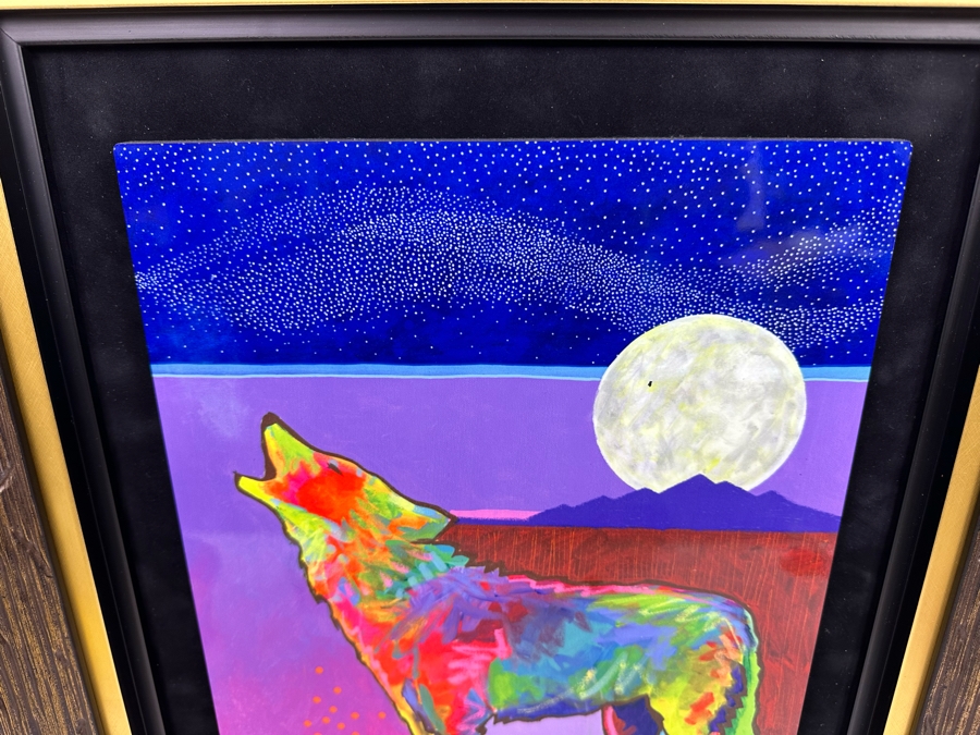 Tim Yanke Four Winds Lone Wolf Limited Edition Print Caldograph Dye Sublimation On Wood Hand Signed By Artist Edition 74 Of 450 11 X 15 Framed 22 X 26 [Photo 5]