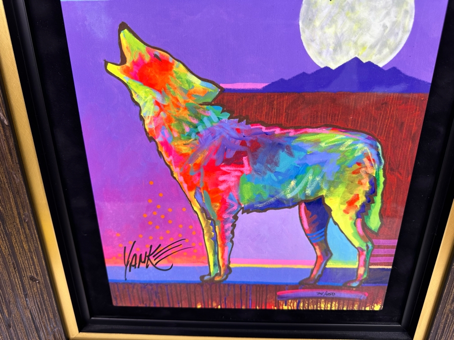 Tim Yanke Four Winds Lone Wolf Limited Edition Print Caldograph Dye Sublimation On Wood Hand Signed By Artist Edition 74 Of 450 11 X 15 Framed 22 X 26 [Photo 4]