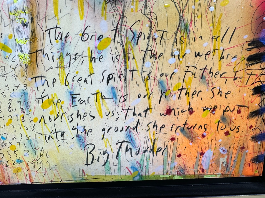 Tim Yanke Headdress 2011 Mixed-Media With Pigment, Pastels, Ink And Charcoal On Board Signed By Artist In Lower Right And Signed And Titled On The Back One-Of-A-Kind 11 X 14 Framed 19 X 22 Appraised At $2,800 [Photo 9]