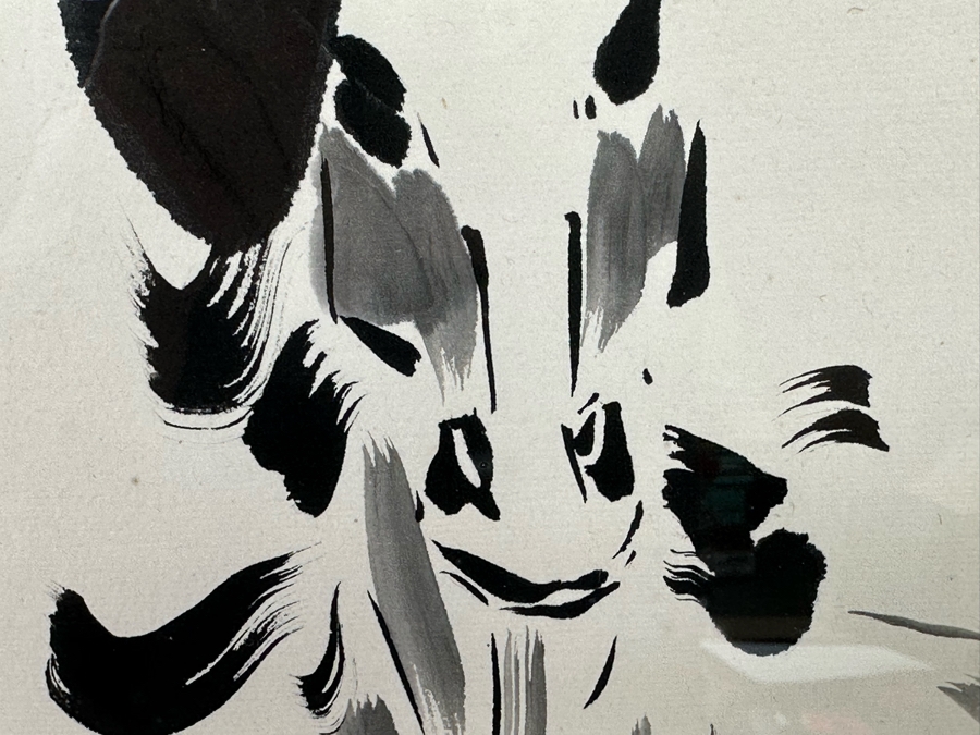 Ning Yeh (20th Century, China) Hand Signed Horse Ink On Paper Titled 'Lady Horse' NY954 16.5 X 26 Framed 23 X 32 [Photo 4]